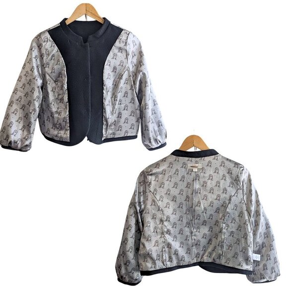 NWOT Vtg Y2K ERIN FETHERSTON for Target Black Brocade Coquette Crop Blazer SzM - Picture 7 of 9